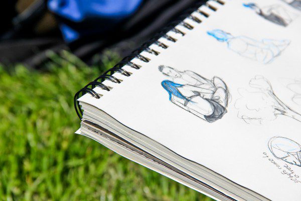 sketch of people in sketchbook