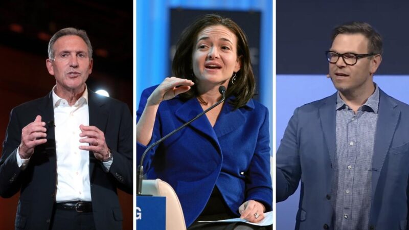 3 leaders who effectively use storytelling to transform header. Howard Schultz, Sheryl Sandberg, Rowan Trollope