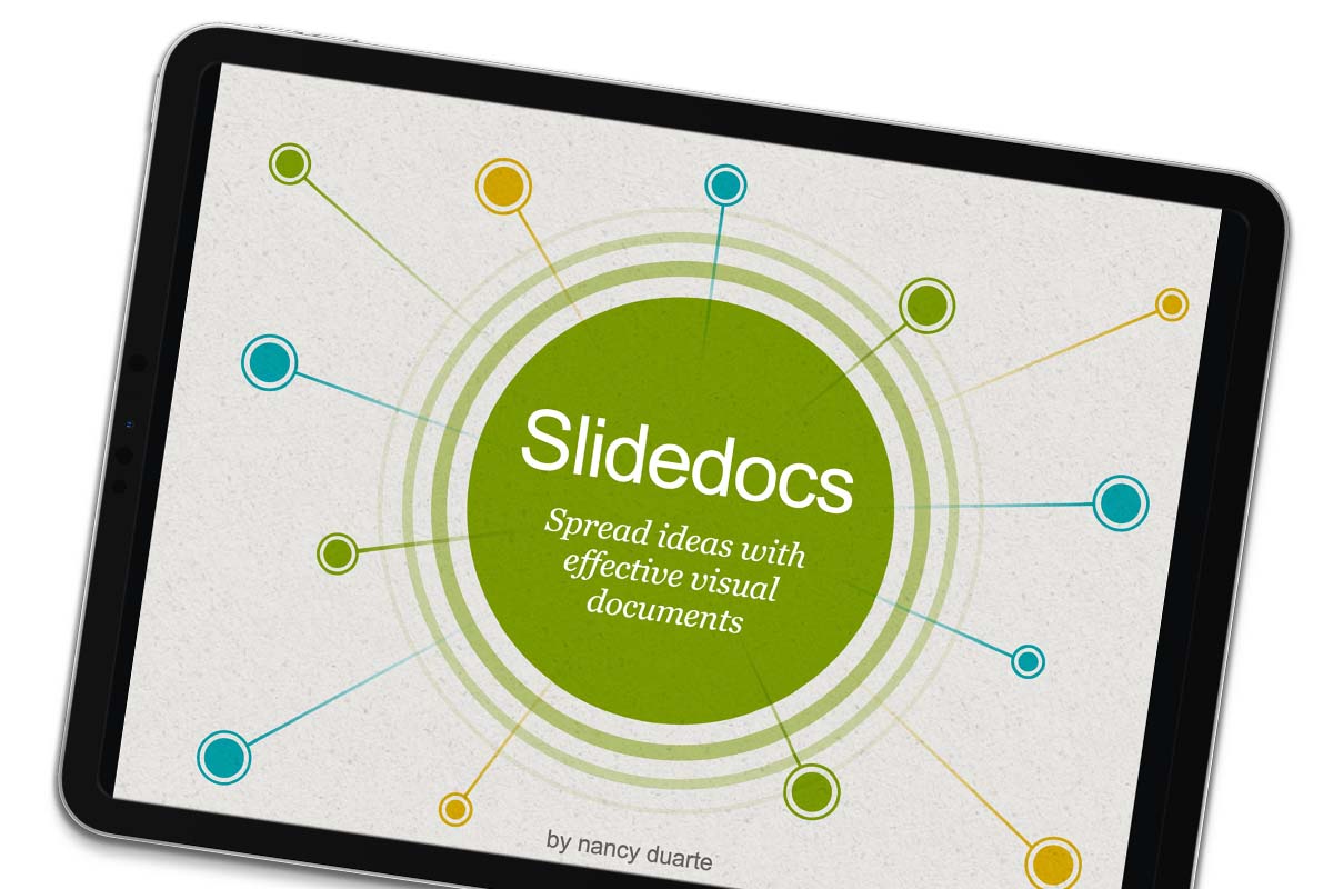 Slidedocs ebook cover page presented on an iPad
