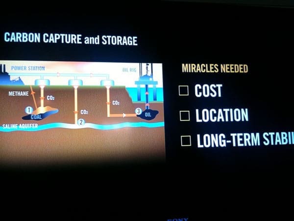 Bill Gates Presentation Slide: Carbon Capture and Storage