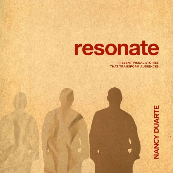 Mockup of a book cover for "Resonate" 