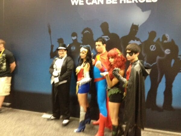People dressed as DC Heroes at Comic-Con
