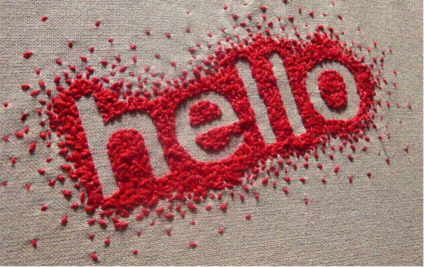 Image of magnets gravitating towards the word "hello" which was used as inspiration for the book cover