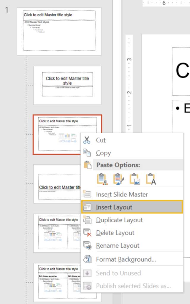 PowerPoint layout steps