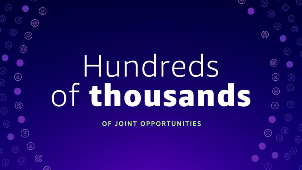 AWS banner with text " Hundreds of thousands of joint opportunities"