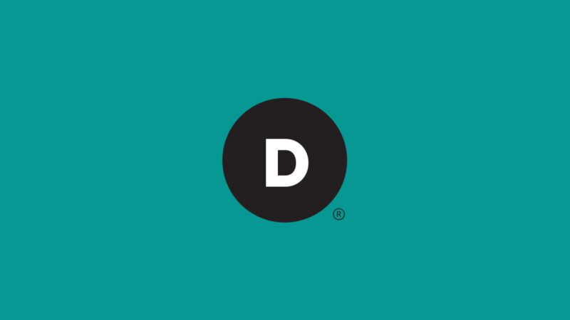 The Duarte logo, a capital D in a black circle