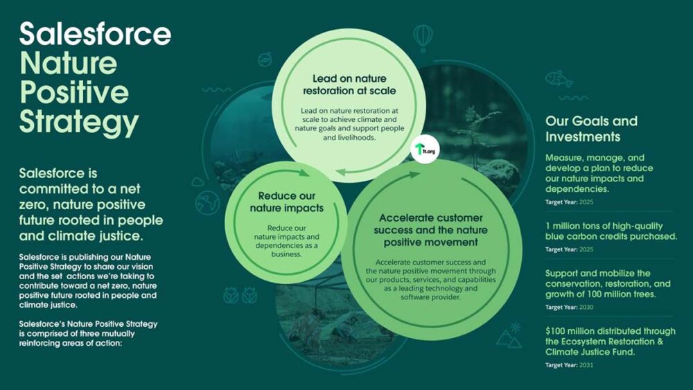 Salesforce Nature Positive strategy slide example